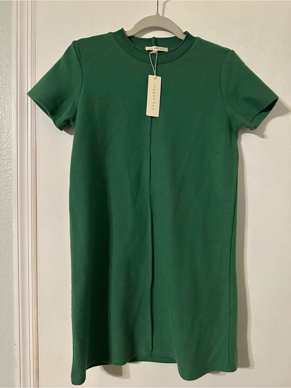 Copper Key Green Short-Sleeve Mini Dress
